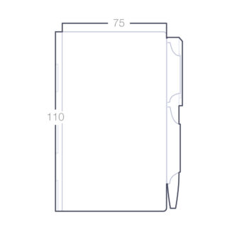 Bloc-notes en métal personnalisable, dimensions 110 x 75 mm.