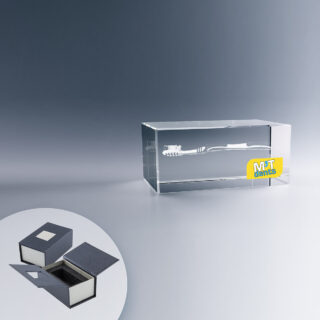 Bloc de Verre Personnalisé rectangle horizontal (7 cm)