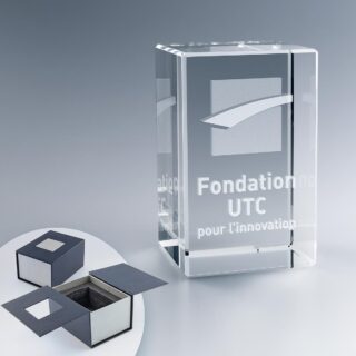 Bloc en verre personnalisé - Rectangle 8 cm