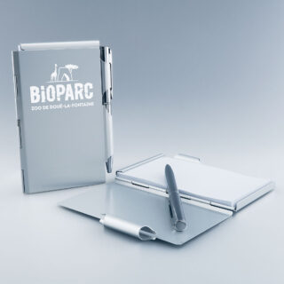 Blocs-Notes Métalliques Argent Personnalisables Couleur et Gravure Laser