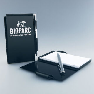Bloc-Notes Métalliques Noirs Personnalisables Couleur et Gravure Laser