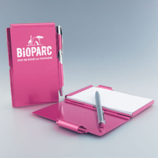 Bloc-Notes Métalliques Roses Personnalisables Couleur et Gravure Laser