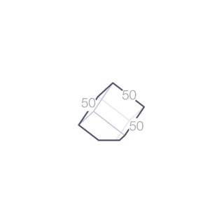 Dimensions du Cube Pan Coupé 5 cm en Verre Personnalisé