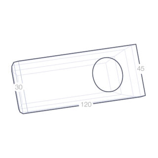 Image des dimensions de la Pendulette de Bureau en Verre Personnalisable