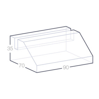 Image des dimensions du Porte-Cartes Rectangulaire en Verre Personnalisable