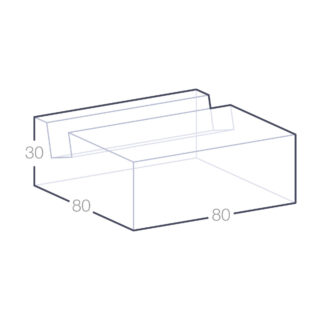 Image des dimensions du Support de Téléphone en Verre Personnalisable