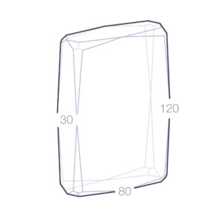 Image des dimensions du Trophée Facetté en Verre Personnalisable