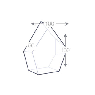 Trophée personnalisable de 13 cm, dimensions 130 mm de hauteur, 100 mm de largeur en haut, et 50 mm de largeur à la base.