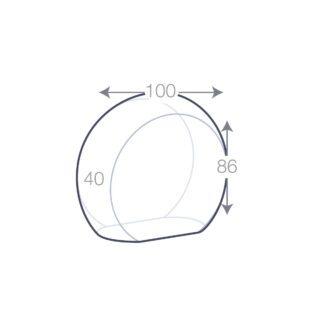 Image des dimensions du Trophée Rond en Verre Personnalisable