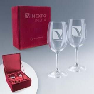 Coffret 2 Verres à Vin à personnaliser avec gravure élégante sur verres et coffret