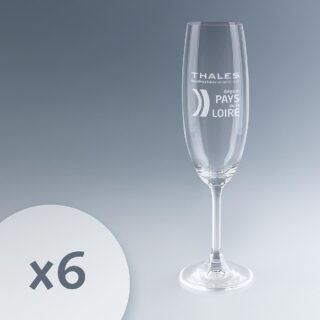 Flûtes à champagne personnalisées avec logo gravé au laser