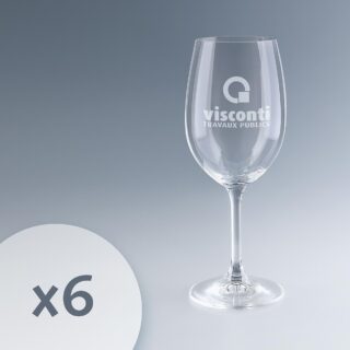 Verres à Vin Personnalisés gravés avec le logo de l'entreprise, idéal pour cadeaux d'affaires et relations partenariales