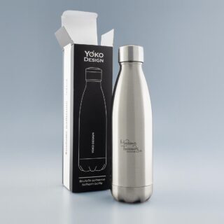 Personnalisée avec une Gravure laser du logo - Bouteille isotherme Argent