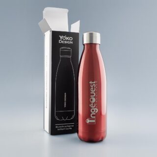 Personnalisée avec une Gravure laser du logo - Bouteille isotherme Rouge