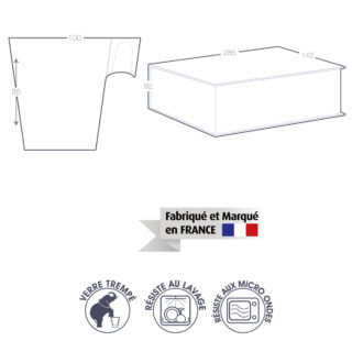Coffret duo de mugs en verre de 22 cl, fabriqué en France, résistant au lavage et compatible avec le micro-ondes.