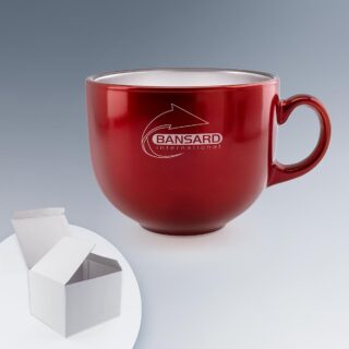 Bol en verre Jumbo 50 cl, effet métallisé Rouge – Personnalisation gravure laser