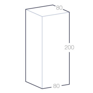 Schéma du trophée en bois rectangle avec dimensions 80x80x200 mm.