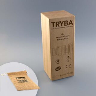Trophée en bois rectangle à personnaliser avec gravure laser, livré dans un sac en liège.