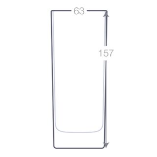 Schéma des dimensions du verre à jus personnalisable.