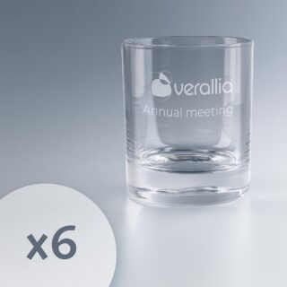 Verre à whisky personnalisé pour réunion annuelle.