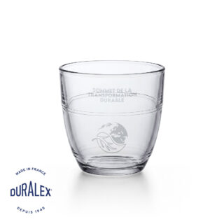 Verre transparent Duralex Gigogne 22 cl avec personnalisation par gravure laser fine