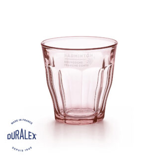 Verre Duralex Picardie rose 25 cl avec personnalisation laser précise pour événements.