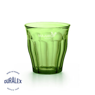 Verre Duralex Picardie vert 25 cl avec gravure publicitaire de haute définition.