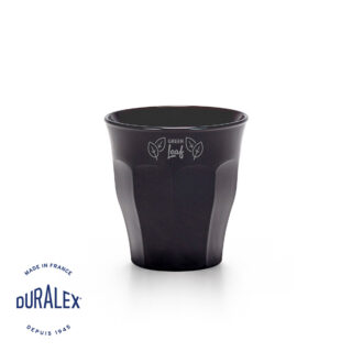 Verre Duralex Picardie 25 cl noir gravé au laser, objet de communication haut de gamme.